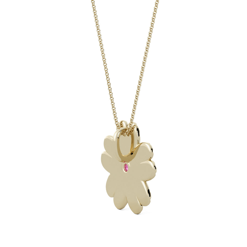 Maui relief hibiscus pendant in solid 18k or vermeil