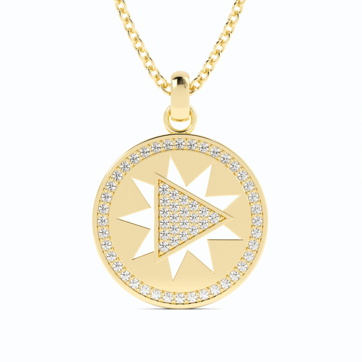 Signature Play diamond coin pendant in solid 18k