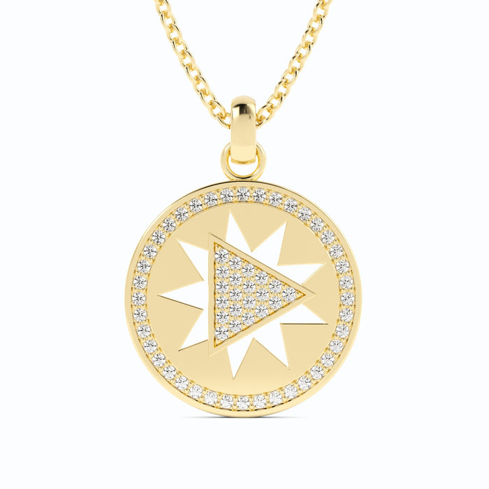 Signature Play diamond coin pendant in solid 18k