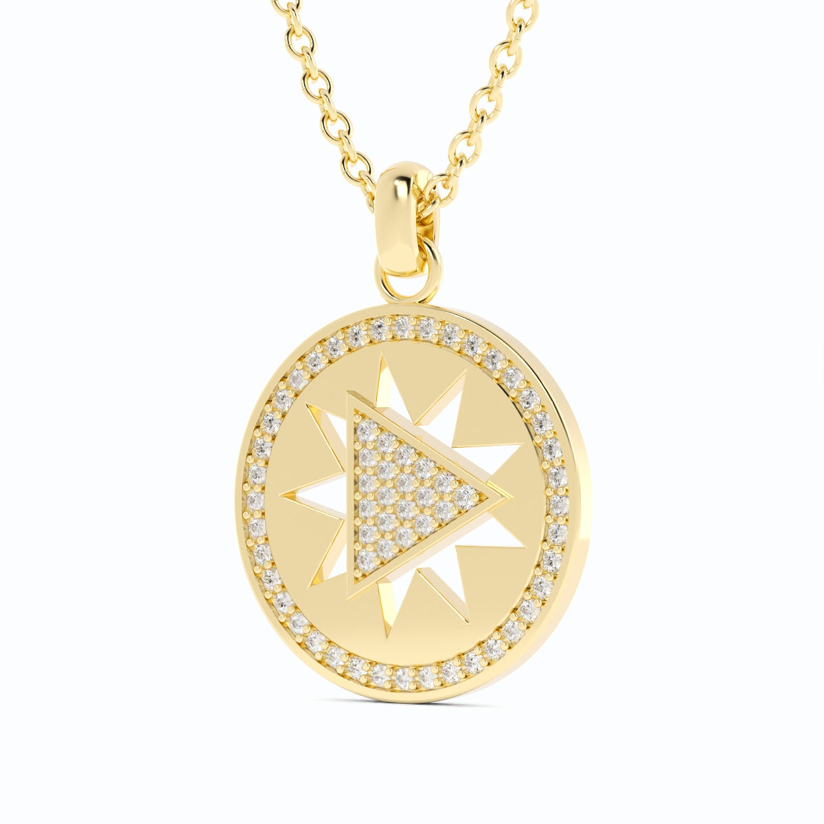 Signature Play diamond coin pendant in solid 18k