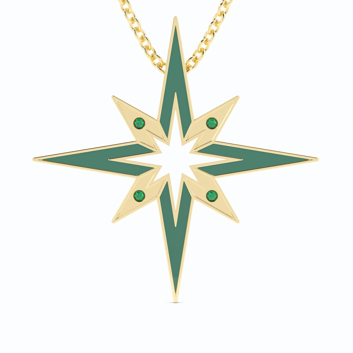 Spark custom enamel and gemstone pendant in solid 18k