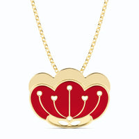 Mother's Endearing 18k pendant with enamel