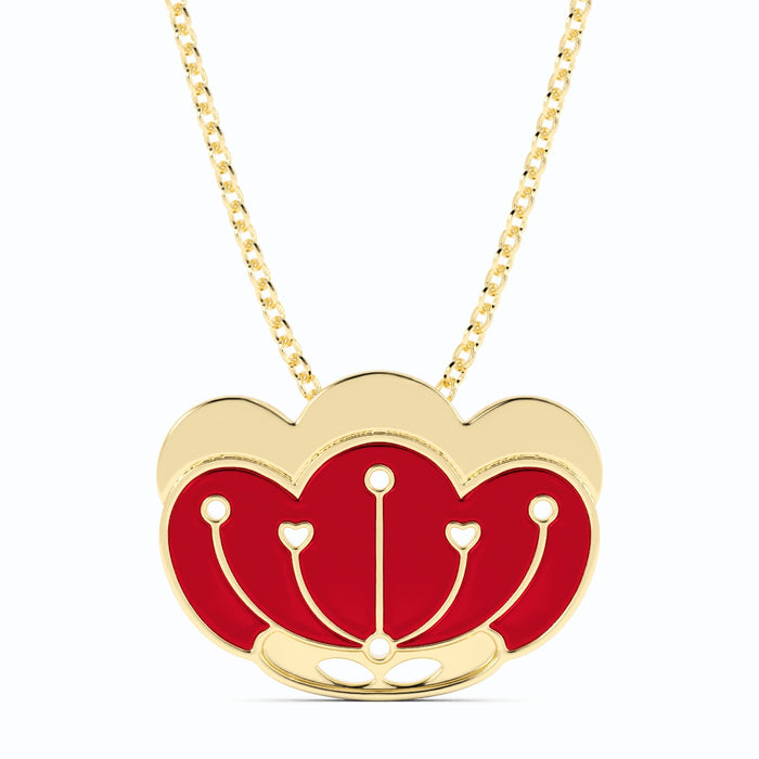 Mother's Endearing  extra luxe 18k vermeil pendant with enamel