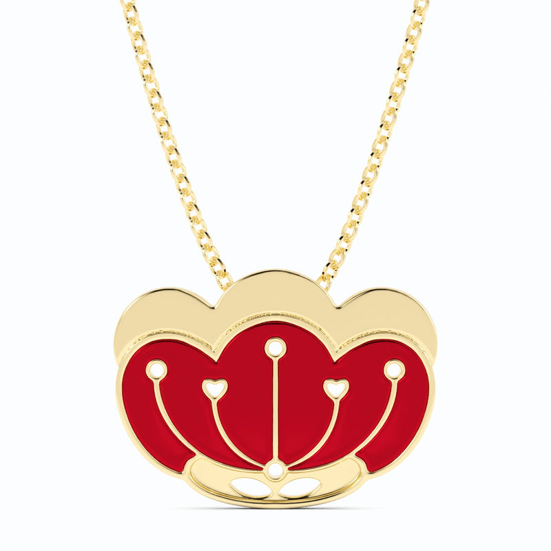 Mother's Endearing 18k pendant with enamel