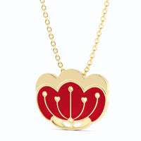 Mother's Endearing 18k pendant with enamel