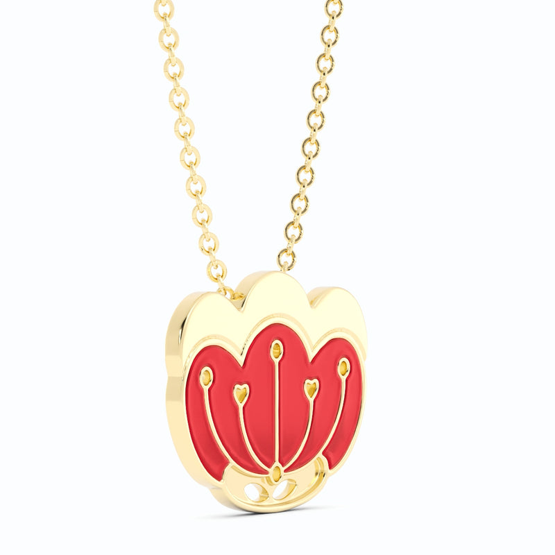 Mother's Endearing 18k pendant with enamel