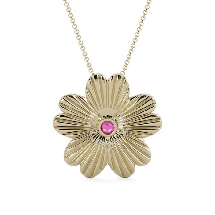 Maui relief hibiscus pendant in solid 18k or vermeil