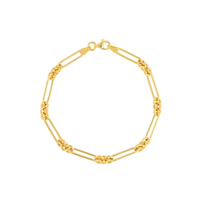 Mixt Italian link semi-hollow 18k bracelet