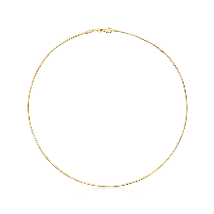 Lustrui Minutus solid 14k omega chain necklace 1mm