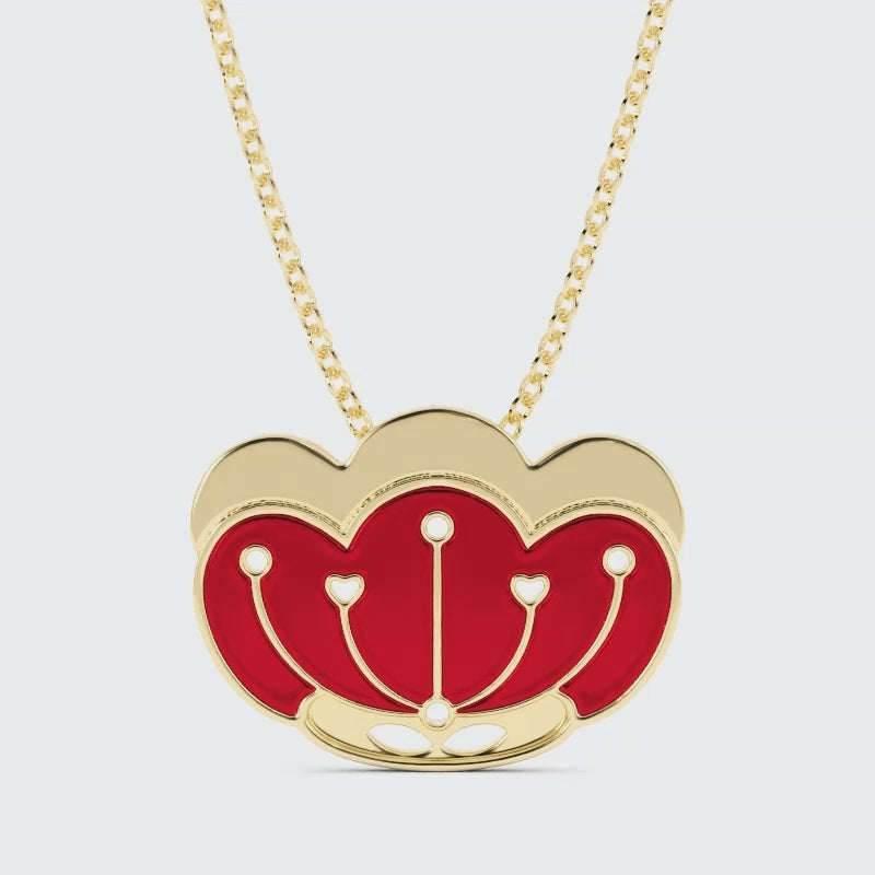 Mother's Endearing 18k pendant with enamel