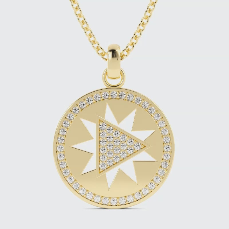 Signature Play diamond coin pendant in solid 18k