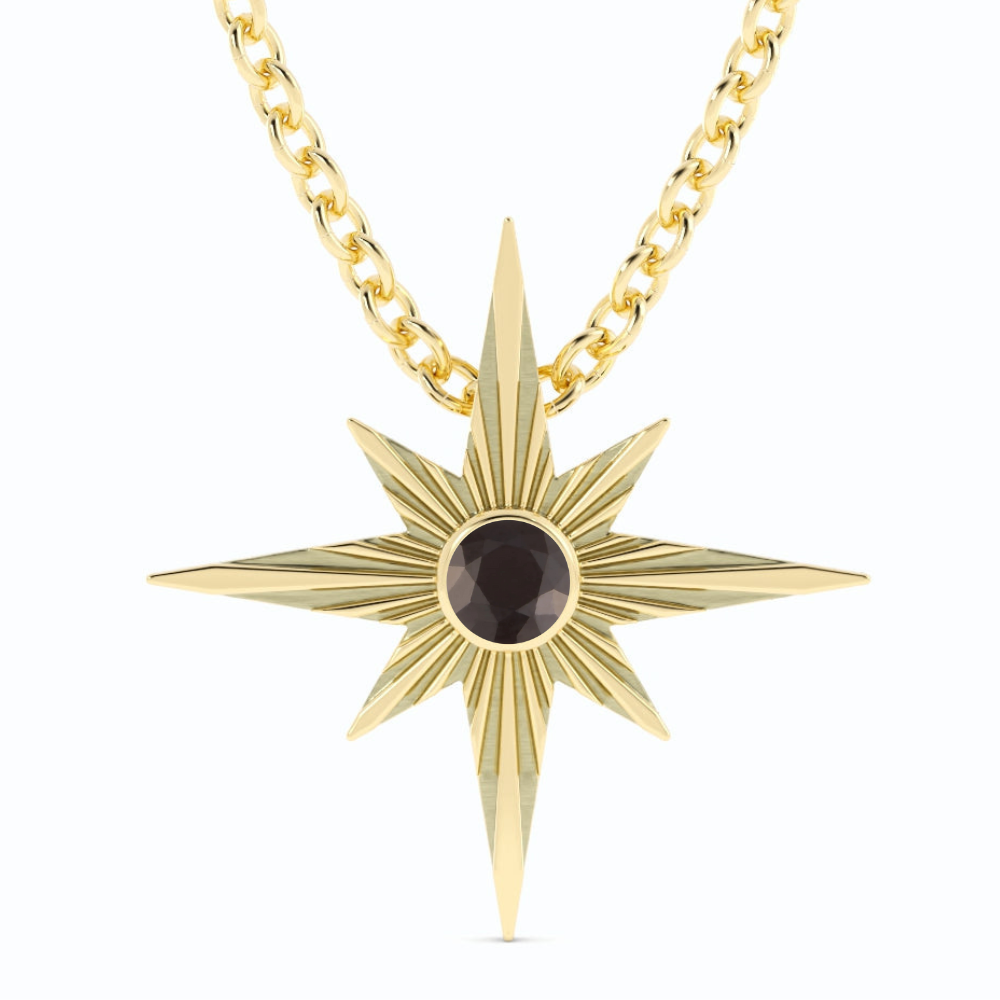 Mizzou star black and gold vermeil pendant rendering