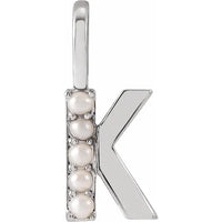 14k pearl initial charms