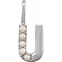 14k pearl initial charms