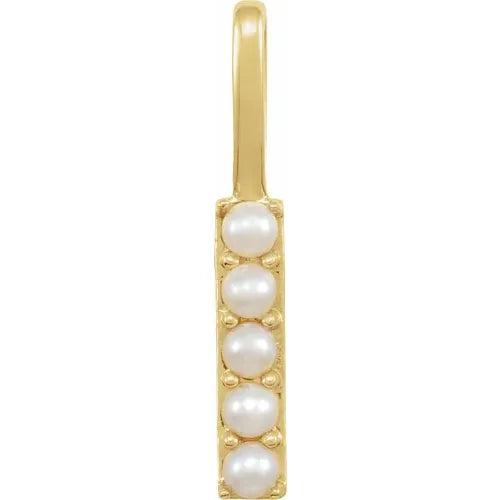 14k pearl initial charms